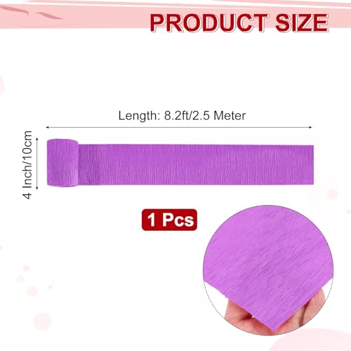 Image of MECCANIXITY Crepe Paper Roll 8.2ft Long 4 Inch Wide for Wedding Ceremony Various Large Festivals Decoration, Violet