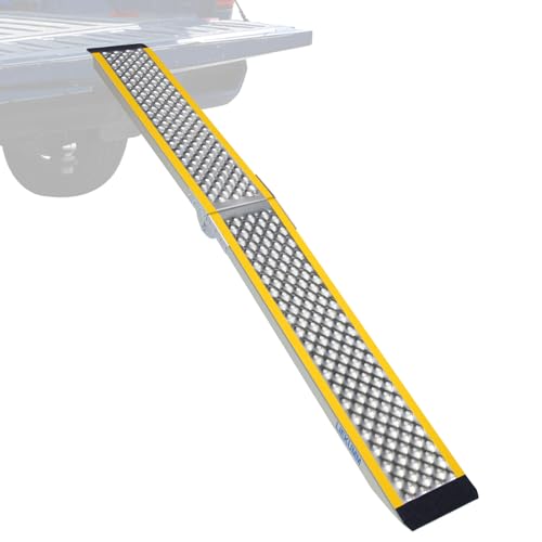 LIEKUMM 1PC Motorcycle Ramp, 200 x 21.5 cm Folding Motorbike Ramp, 300 kg Capacity Aluminium Motorbike Ramps for Vans, Folding Loading Ramps with E-bikes, Dirt Bikes, Bicycles, Motorbikes