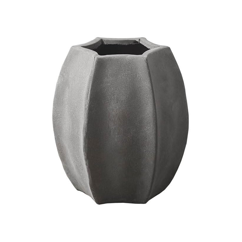Zhaoj24-05 Macetas de Interior Maceta Gris con Forma geométrica, contenedor de Flores for Plantas de Arcilla de magnesio, con Agujeros de Drenaje, for el hogar, Patio y jardín Maceta
