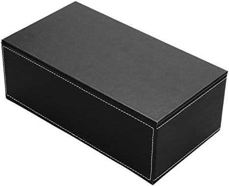 KINGFOM Rectangular Leather Tissue Box Holder for Home, Office, Car Automotive Decoration (Black)