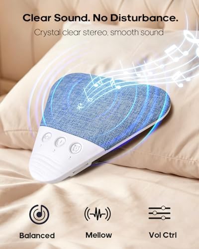 LENRUE Under Pillow Speaker for Sleeping, All New White Noise Bluetooth Pillow Speakers Under Pillow, Auto-Off Timer, Bluetooth 6.0, TF Slot, USB C Powered for Side Sleeper - 2