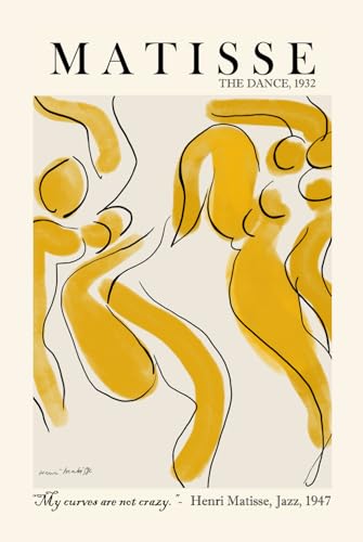 Matisse the Dance: Aesthetic Journal for Women - Hardcover Bound Notebook Diary for Writing, Gratitude, Drawing, Memories, Travel, Self Reflection - 200 Blank Lined Pages, Large