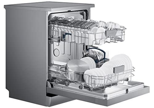 Image of Samsung 13 Place Setting Freestanding Dishwasher with Intensive Wash (DW60M6043FS /TL), Ice blue, Stainless Steel Tub, Hygiene Clean, Height Adjustable Rack)