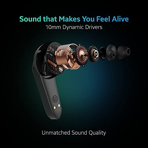 Image of TAGG Rogue 100Gt Bluetooth Truly Wireless Gaming in Ear Earbuds with 50Ms Low Latency for Better Gaming 20Hrs Playtime with Mic with Enc for Best Calling Made for Comfort Gaming (Black)