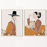 Sfwarmart Korean Style Boho Hanbok Girl Asian Wall Art Canvas Painting Nordic Posters And Prints...