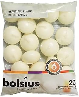 20 Bolsius 5 Hour Quality Ivory Floating Candles, by White Candle Company
