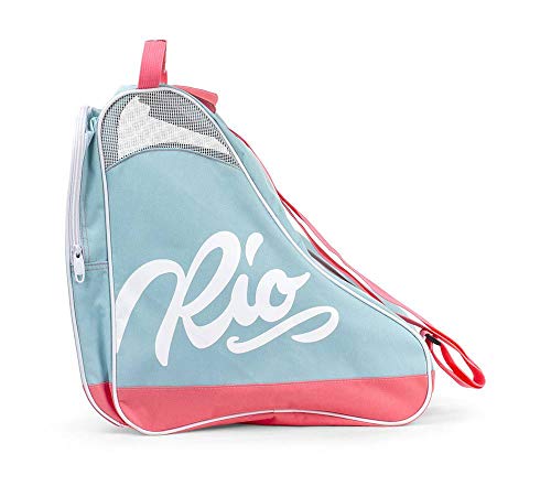 Rio Roller Roller Script Skate Bag, Unisex-Erwachsene Stofftasche, Mehrfarbig (Teal/Coral), 24x15x45 cm (W x H L)