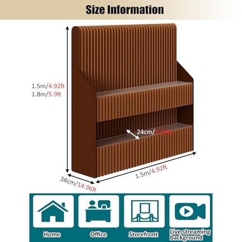 Cloison de séparation marron 1,5x1,5m avec étagères intégrées pour salon - 7