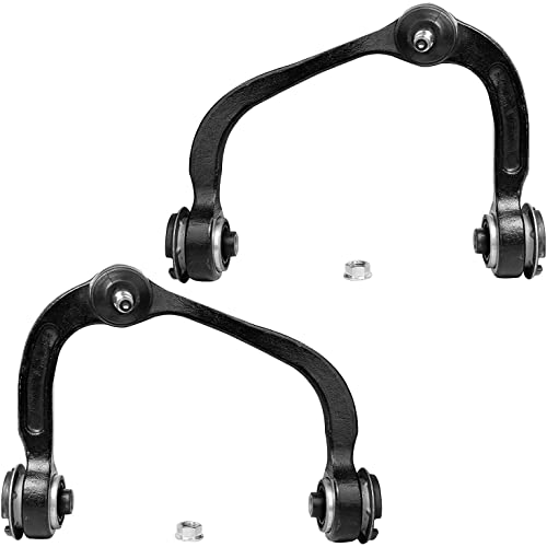 Image of Detroit Axle - 4WD Front Upper Control Arms & Ball Joints + Tie Rods + 24pc Lug Nuts Replacement for 2004-2008 Ford F-150 Lincoln Mark LT - 30pc Set