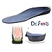Dr. Foot Full Orthotics Shoe Insoles - Arch Support Inserts Correct Flat Feet, Over-Pronation, Fallen Arch (M- W8.5-10 | M7.5-9) Blue&Black