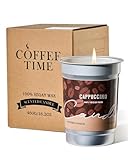 M&SENSE Capuchino Velas Aromáticas 460g, Regalos para Madres y Desayunos Relajantes, Decoracion Cocina con Aroma Canela y Leche, Vela de Cera Natural en Lata de Aluminio Estilo Vintage 99h