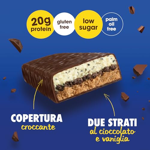 Enervit, The Protein Deal Choco & Vanilla Dream, Barrette Proteiche, Gusto Vaniglia e Cioccolato Fondente, 20g di Proteine, 0,2g di Zuccheri, Snack Goloso e Salutare, Senza Glutine, 12 Barrette da 55g - Immagine 2