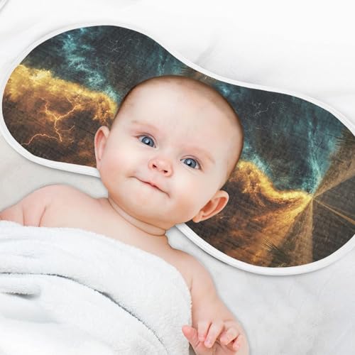 Kigai Highway Storm Baby Muslin Burp Cloths 2 Pack, Soft 4 Absorbent Layers Cotton Burp Rags for Newborn Girls Boys4
