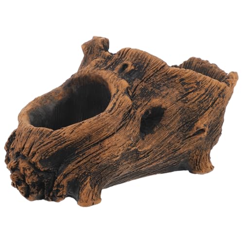 DECHOUS Small Artificial Driftwood Succulent Planter Vintage Driftwood Stump Log Planter Bonsai Plant Pots Container for Indoor Outdoor Patio Decorations