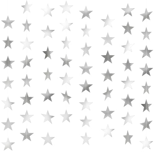 NACHLYNN guirlande paillettes étoiles, 5 pièces, argent