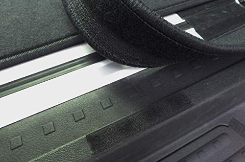 Tappeto Zerbino Velour nero grigio beige compatibile per VW T5 T6 T6.1 Multivan e California (nero, T6 Multivan corto, 2 ante scorrevoli)