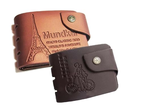 Image of Pu Bifold Tan and Black Color Wallets Combo for Men and Boys Best for Gifting and Personal Use Pack of 2 Purse
