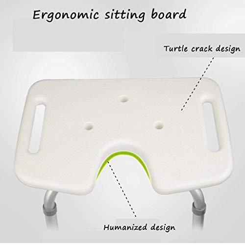 Chaise de douche avec assise ergonomique réglable 6 vitesses en alliage - 4