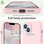 LOVE 3000 Designed for iPhone 14 Case, Premium Silicone with [Soft Anti-Scratch Microfiber Lining] Shockproof Protective Phone Case for Men Women Girls 6.1", Chalk Pink - Image 3