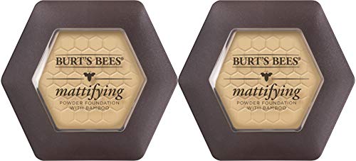 Burts Bees 100% Natural Mattifying Powder Foundation, Bare - 0.3 Ounce (Pack of 2)
