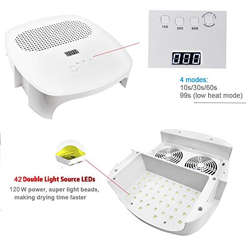 Nail Dryer 120W Lampada per Unghie 2 in 1 e