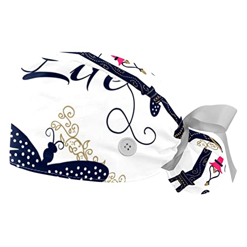 Chapeaux bouffants Tour Eiffel JDEZ : lot de 2 casquettes de travail ajustables