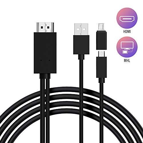 Micro USB to HDMI Cable 6 Feet, MHL to HDMI Adapter 1080P HD