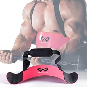 Arm Blaster Bicep Curl Thick Aluminum Adjustable Bodybuilding Bicep Isolator Pink,Barbell Curl Assistant Arm Curl Bar