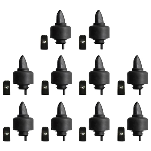 The Pure Pour Liquor Bottle Pourers - Leak-Proof Pour Spouts with Dust Caps – Fits Most Alcohol, Syrup, Olive Oil & Vinegar Bottles – Dishwasher Safe - 10 Pack