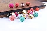 Kangkang@ Beautiful Design Novelty Polka Dots Mushroom Shape Pushpin Thumbtack Pins Decorative DIY Tool Creative Office Item/Colorful Polka Dot Series Pushpins/30 Piece/Random Style