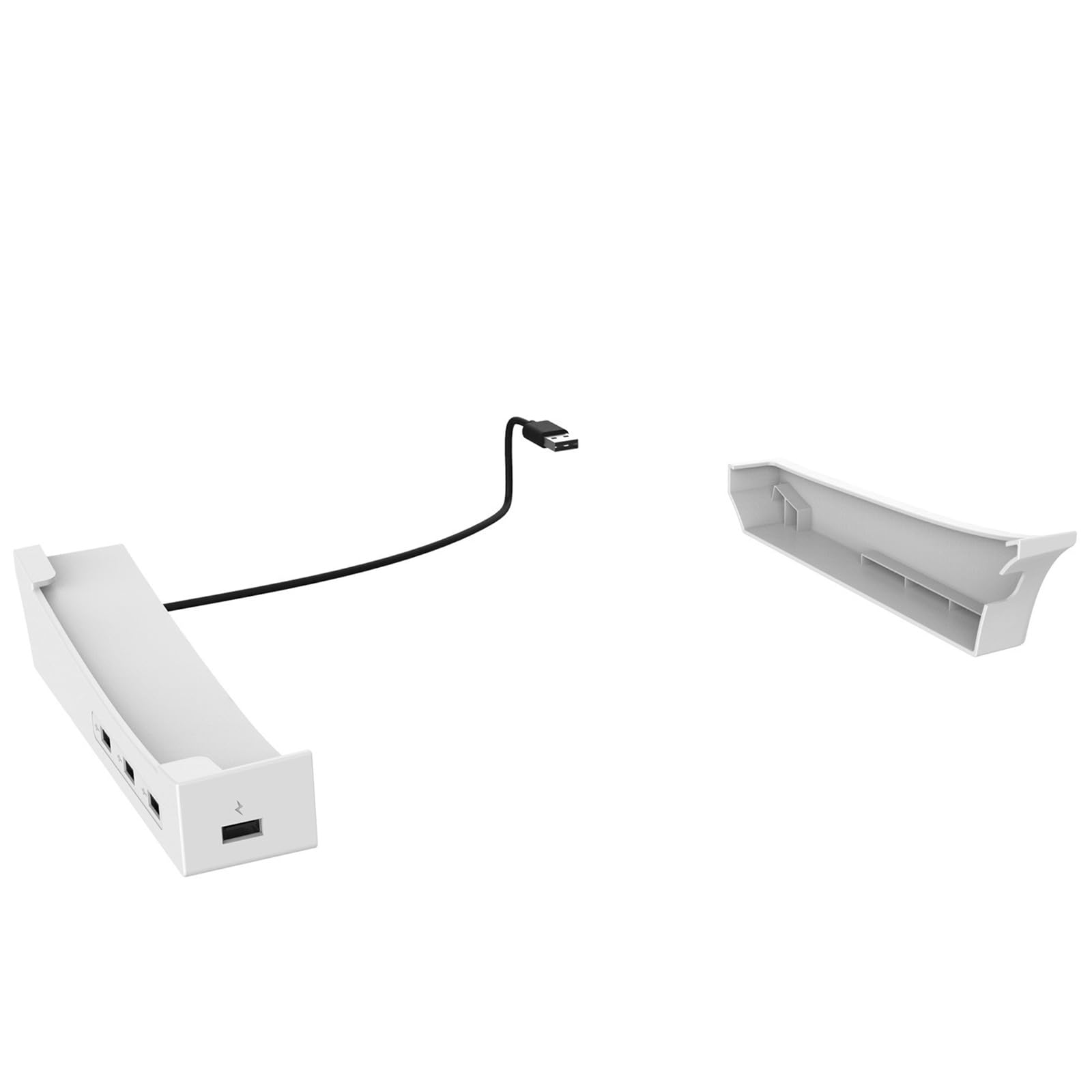 DAGIJIRD Poziomy uchwyt do przechowywania, stabilny uchwyt do montażu na stole z 4 portami koncentratora USB do konsoli PS5 Slim