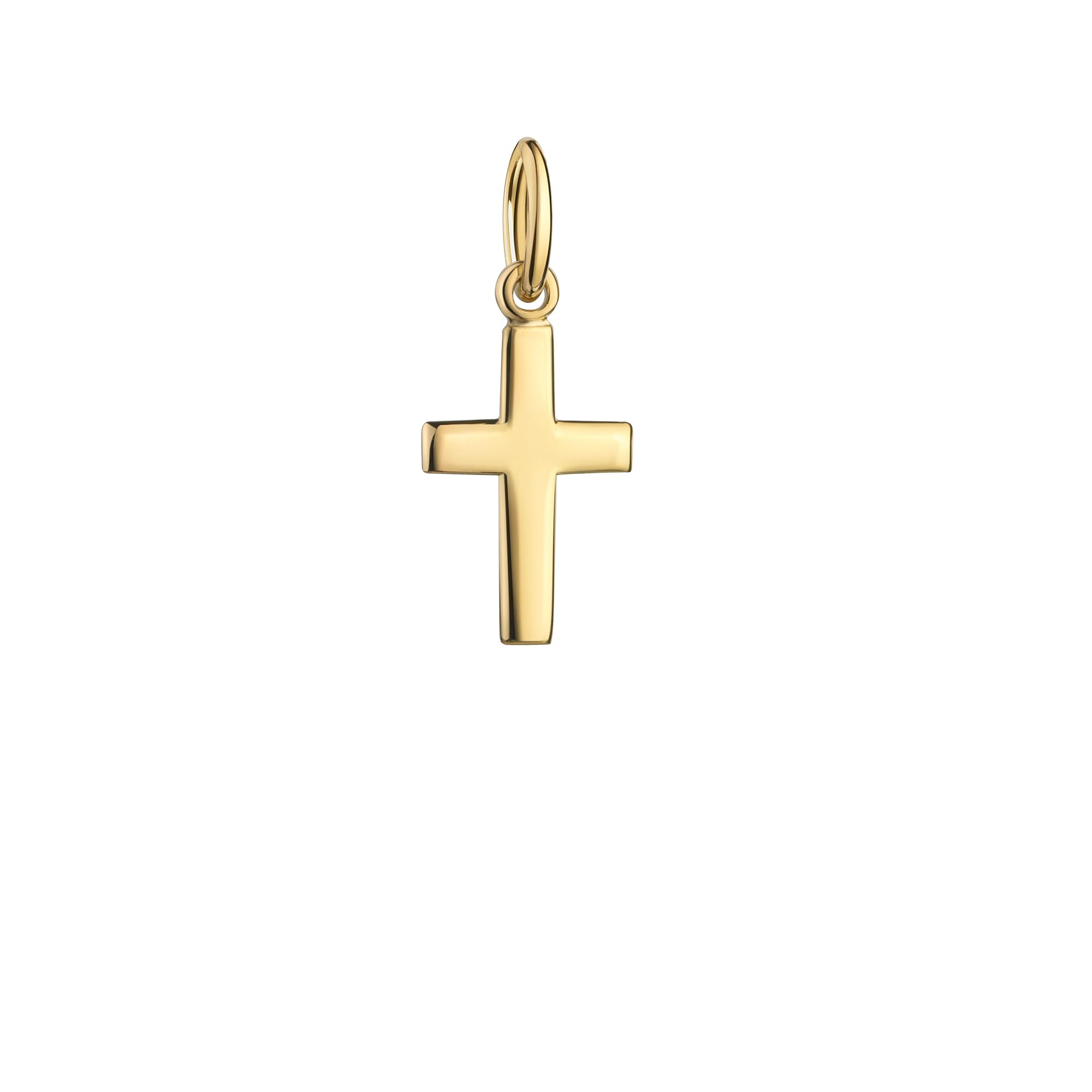 Kleiner 750 Gold Kreuzanhänger Goldkreuz für Damen und Kinder Kettenanhänger 18 Karat Gelbgold mit Kette oder ohne Kette wählbar