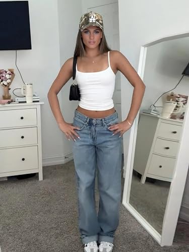 Camisole Tops for Women Sleeveless Adjustable Spaghetti Strap Tank Tops Y2K Basic Shirts4