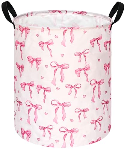 Image of Round Laundry Basket Storage Bins Nursery Hamper Gift Baskets for Home,Office,Home Decor