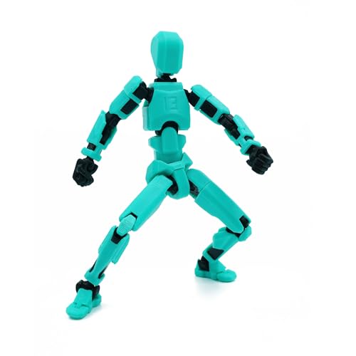 Image of Dummy 13 Action Figure Robot | Fully Articulated 3D Printed Robot Toy | 5.4-inch Collectible Figurine | Matte Finish| Unassembeled (MintGreen-Black)