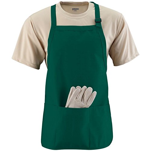 Augusta Activewear Medium Length Apron With Pouch, Dark Green, One Size