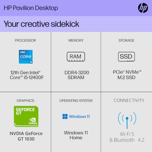 Image of HP Pavilion Desktop PC Tower, Intel Core i5, GT 1030, 16GB RAM, 512GB SSD
