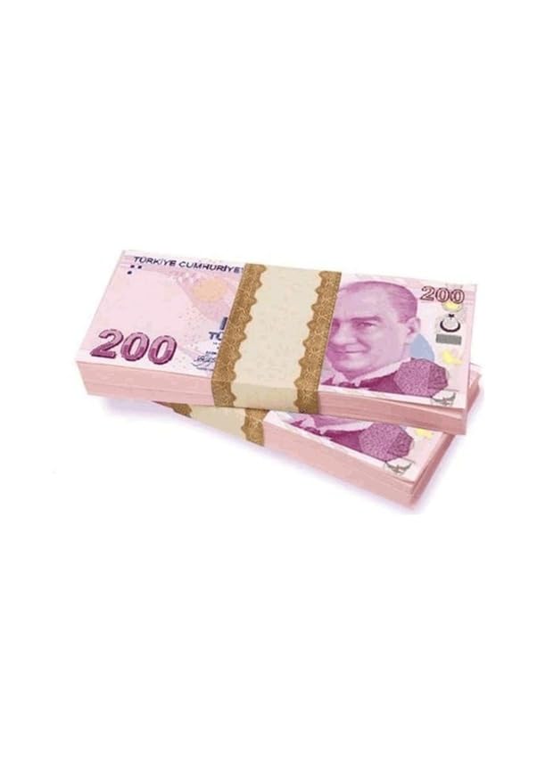 200 TL Görünümlü Sahte Para; Film ve Video Çekimi için Geçersiz Banknot, Düğün ve TikTok Çekimlerine Uygun, 1 Deste