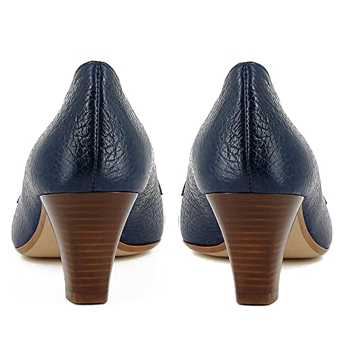 Image of LEHOOR Women Vintage Chunky Block Heel Pumps Shoes Square Pointed Toe Slip On Formal Office Work Business Loafers Shoes Suede Snakeskin Cone Heel Oxford Shoe Ladies Professional Chic Fall 4-11 M US