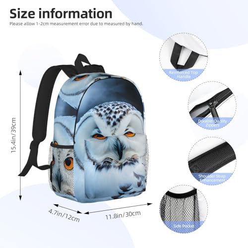 Sac à dos voyage et randonnée avec imprimé yeux de hibou - 4