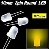 50pcs x Yellow 10mm Round Diffused LED Light 2pin yellow 10mm Diffused LED