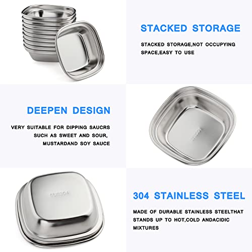 Chwaika Stainless Steel Sauce Cups Ramekin Dipping Sauce Cups Set Of 10 Square Sauce Dish Condiment Cups (Sdf-10) #TOP5