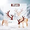 Suartus Mini Deer Antlers Embellishments - 10 Pairs Flocking Deer Antlers Cute Reindeer Elk Animals Horn for DIY Craft Christmas Headband Snowman Wedding Party Ornaments Hair Accessories #1