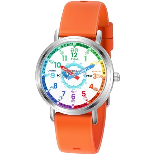 Kids Analog Watch, Learning Watch for Kids 8-12, Cute Whale Waterproof Childrens Watches for Boys Ages 5-7 6-8, Girls Watches