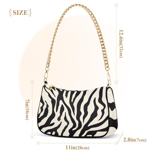 Image of Shoulder Bags for Women Animal Zebra Leopard Cheetah Tiger Print Hobo Tote Handbag Small Clutch Purse with Zipper Closure