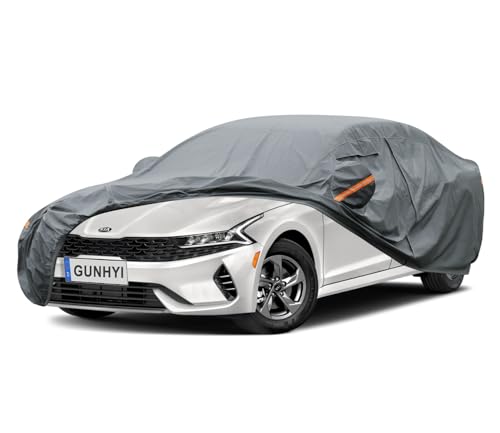 Image of GUNHYI Premium Car Cover Custom Fit Kia Optima /Kia K5, 16 Layers Heavy Duty Car Cover Waterproof All Weather with Zipper Door for Sun Rain Snow Dust Uv Protection