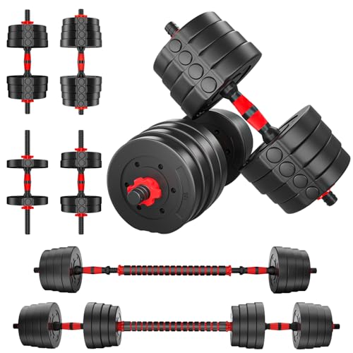 GYMSTR 30KG Dumbbells Set Adjustable Weights Set Home Gym Exercise Workout Equipment Barbell Weight Set for Home Strength Training Dumbbell Sets for Men Women