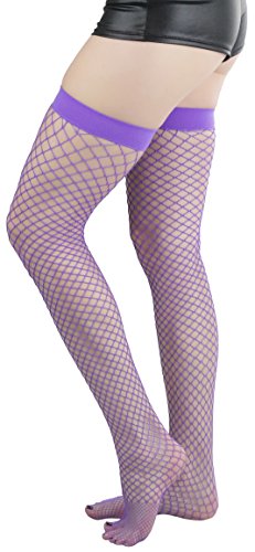 Image of ToBeInStyle Women's Vibrant Large Net Fishnet Thigh High Elastic Nylon Novelty Stockings