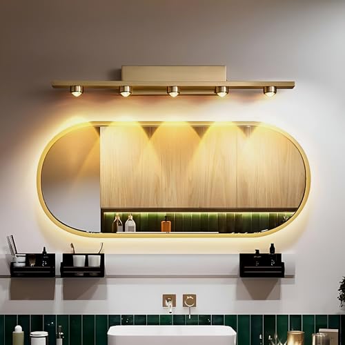 Image of FILLISKA LED Mirror /Picture /Vanity Light with Warmwhite Light and Luxurious Gold Finish (Luxurious Gold-8672)(2 Year Warranty)