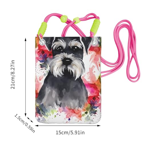 Schnauzer Cell Phone Purse For Women, Cell Phone Sleeve Pouch Case Wallet Bag With Black Shoulder Strap Travel Pouch4